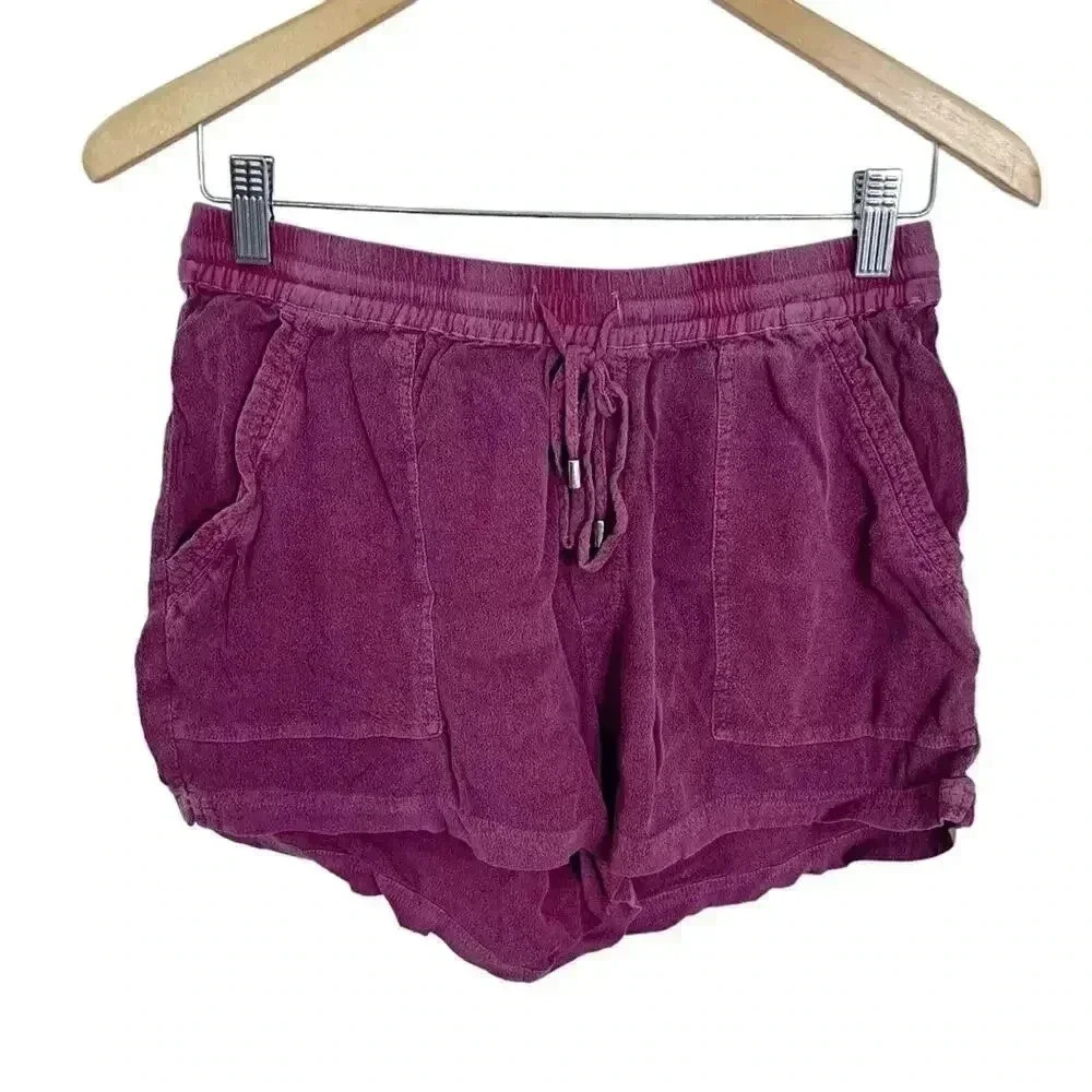 Anthropologie Hei Hei Red Flowy Drawstring Shorts Women's Size XS